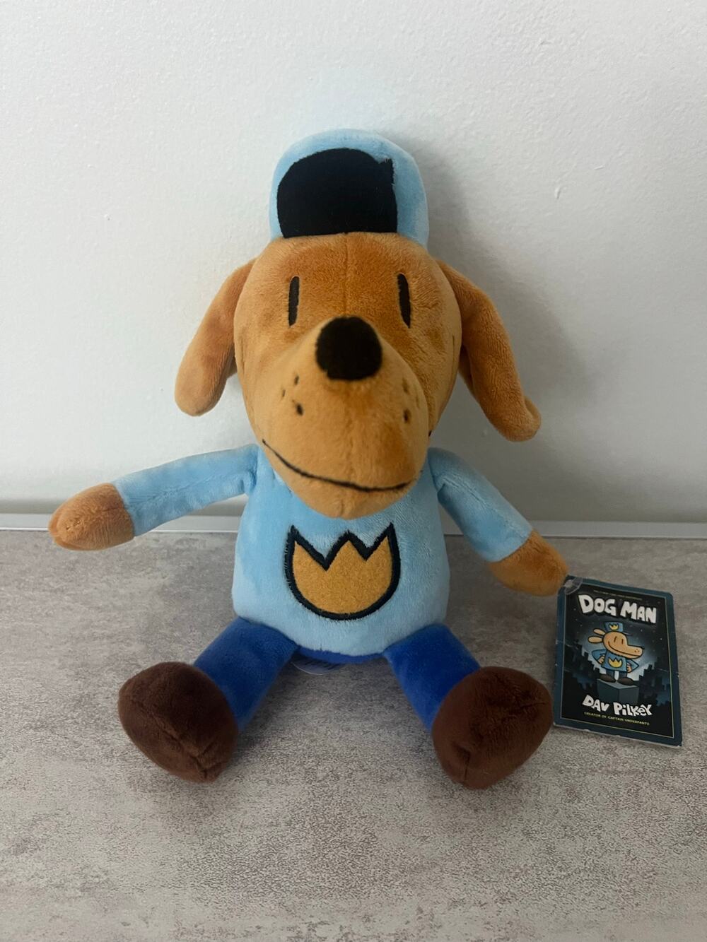 NWT MerryMakers Dog Man Plush Doll Dav Pilkey Books 9" Character & Petey Cat